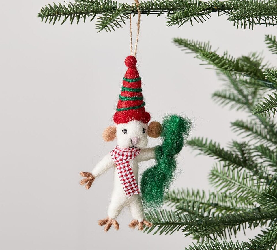 Felt Mice Ornaments Set of 3